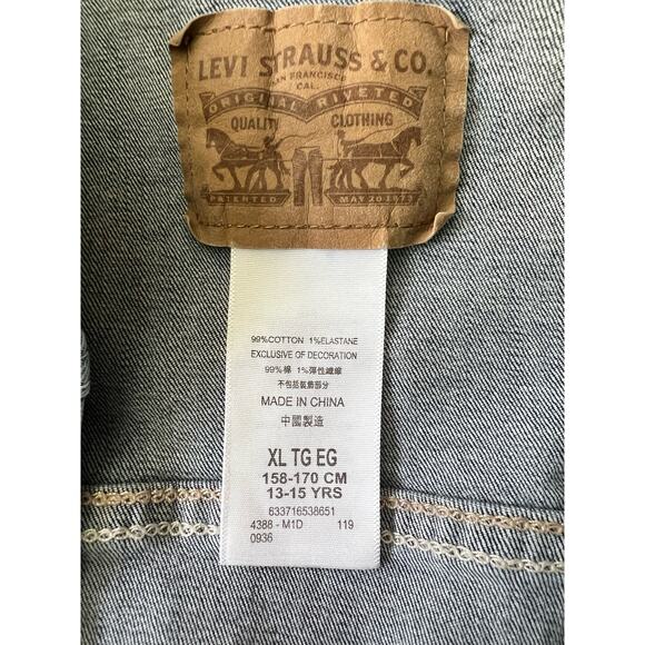 Levi’s Youth Girls Distressed Denim Jean Jacket Size: XL 13-15yrs - Picture 6 of 8